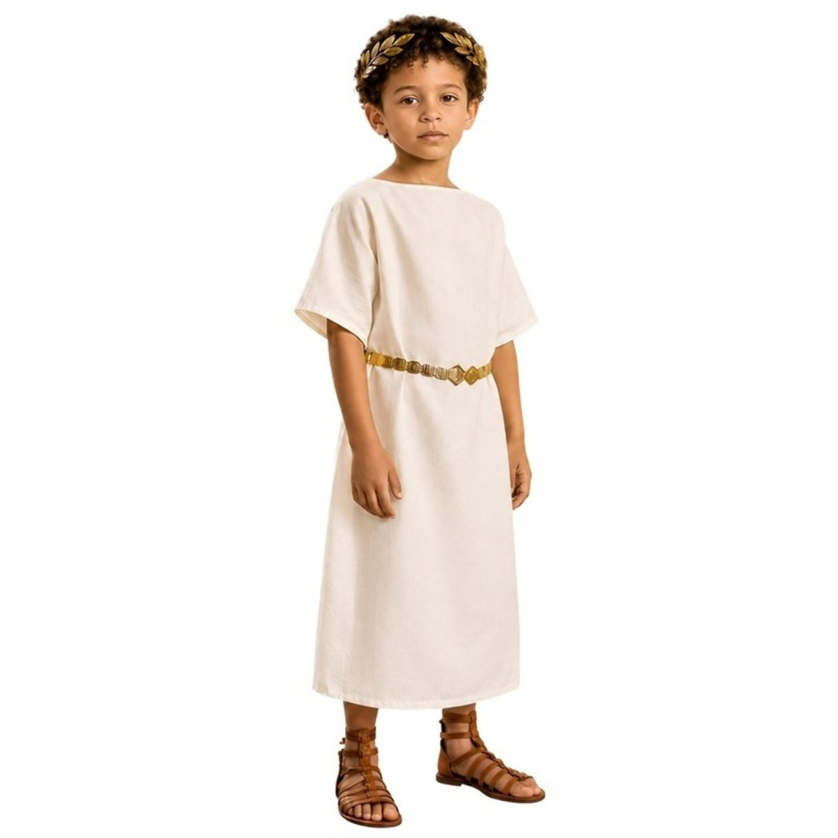 Fato de Túnica Branca Romana infantil