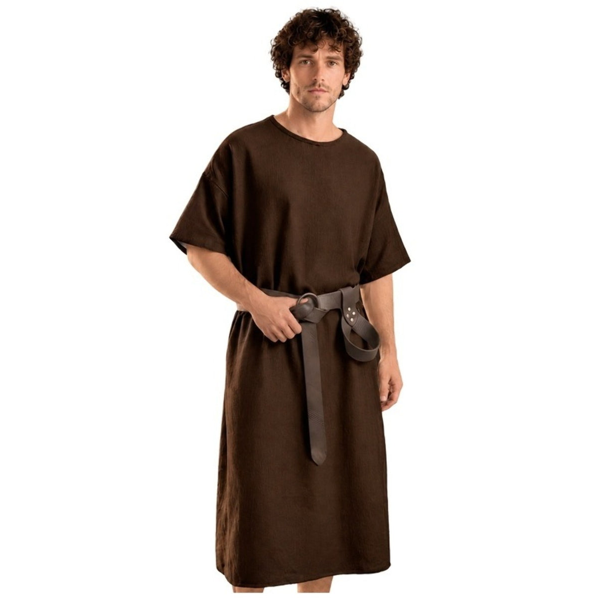 Fato de Túnica Castanha Medieval para adulto