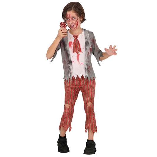 Fato de Zombie Colegial para menino
