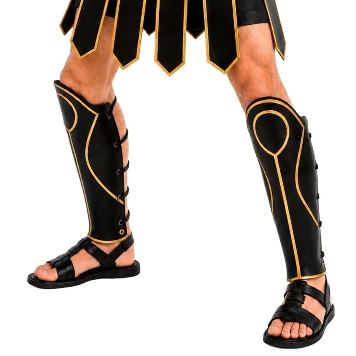 Caneleiras Pretas Gladiador Romano