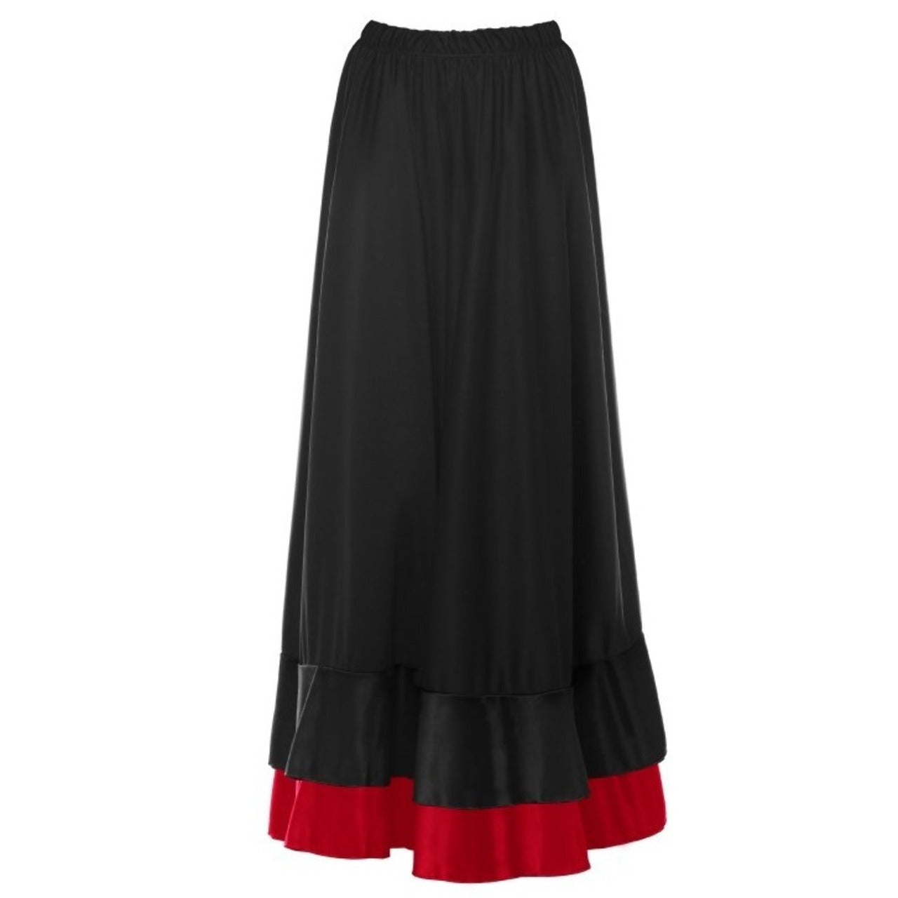 Saia de Flamenca Preta com Duplo Folho Bicolor Infantil