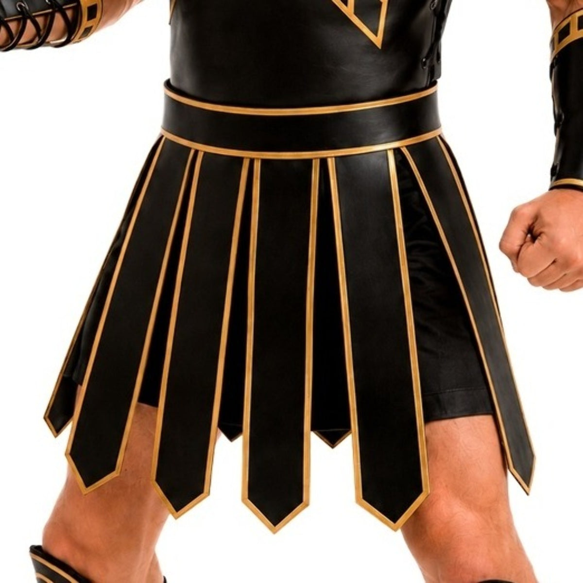 Saia de Gladiador Preta de Couro