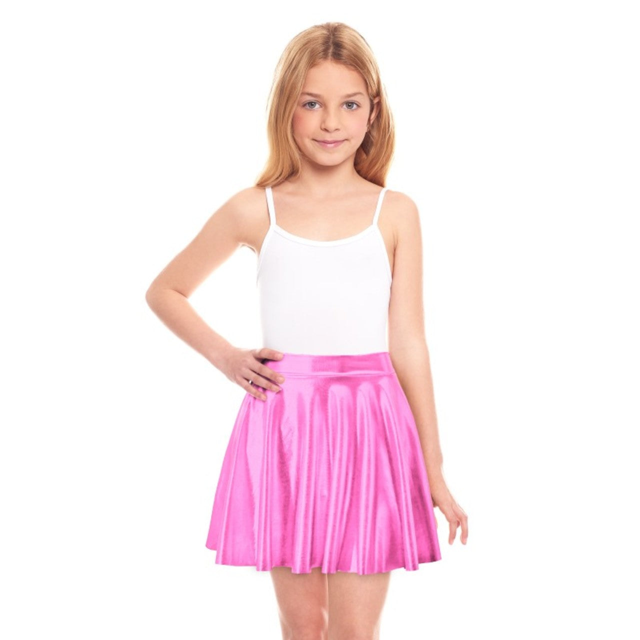 Saia Rosa Metálizada Infantil