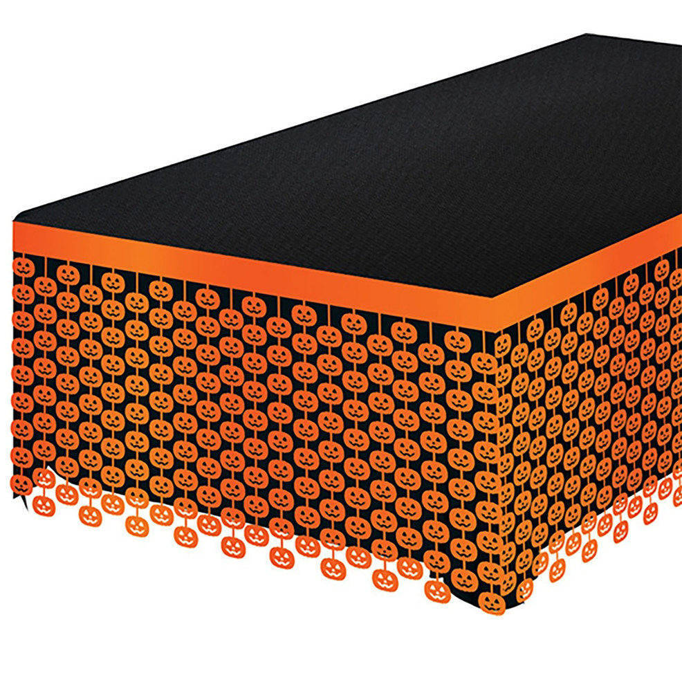 Saia de mesa com caveiras laranja