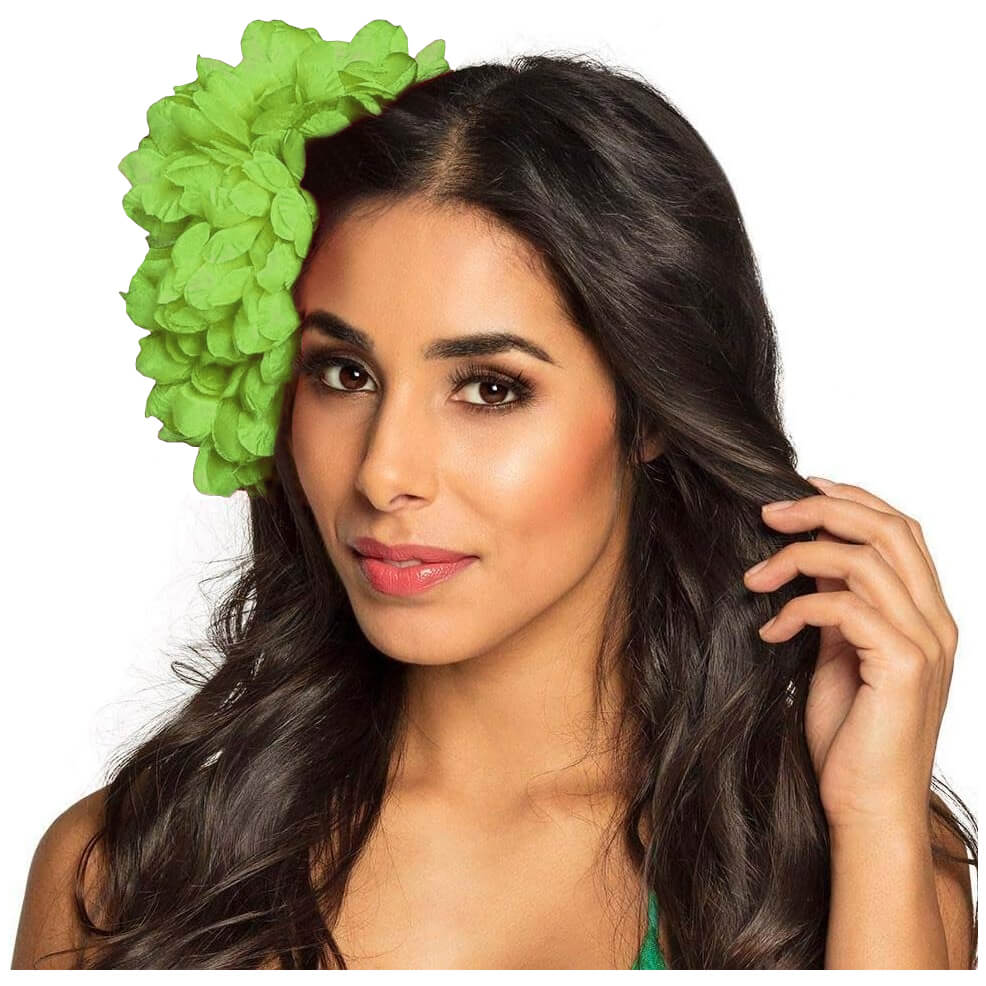 Flor de Clipe Havaiana Verde