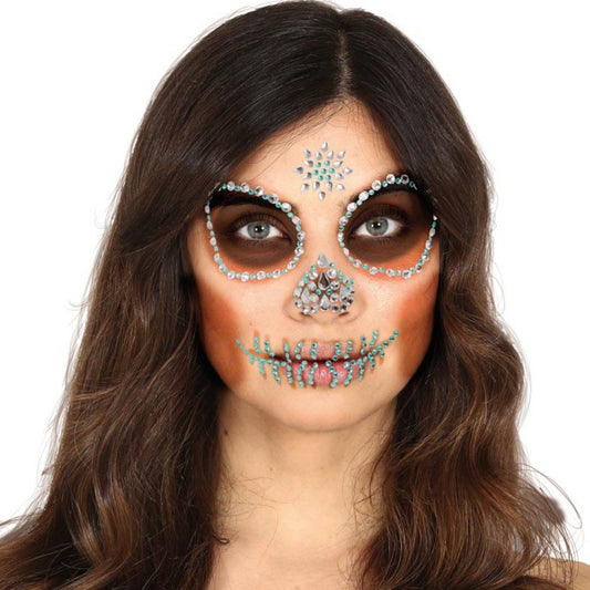Gemas Glitter Autocolantes Catrina Caveira