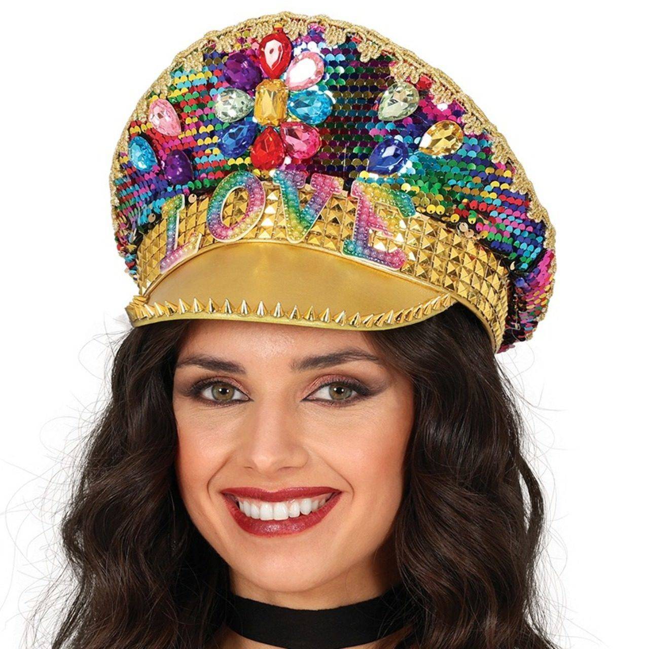 Gorro de Polícia Love Pedraria