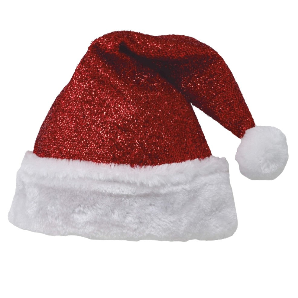 Gorro de Pai Natal Brilhante Vermelho