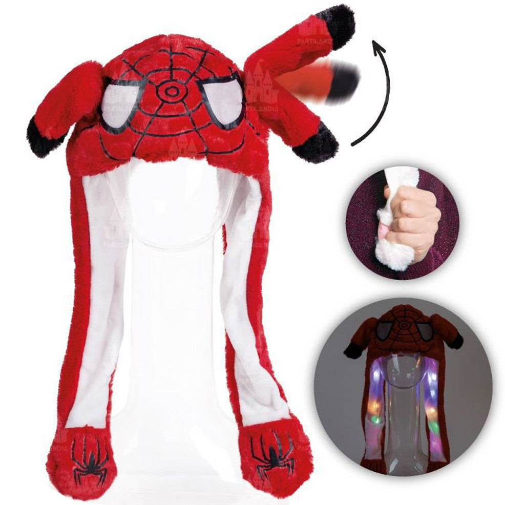 Chapéu de Super-Herói Aranha com Orelhas Móveis e Luz