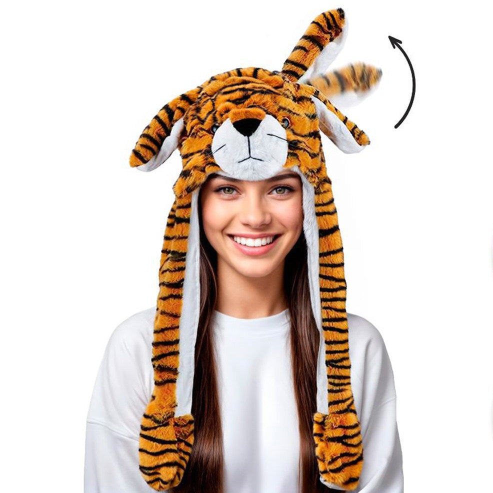 Chapéu de Tigre com Orelhas Móveis e Luz