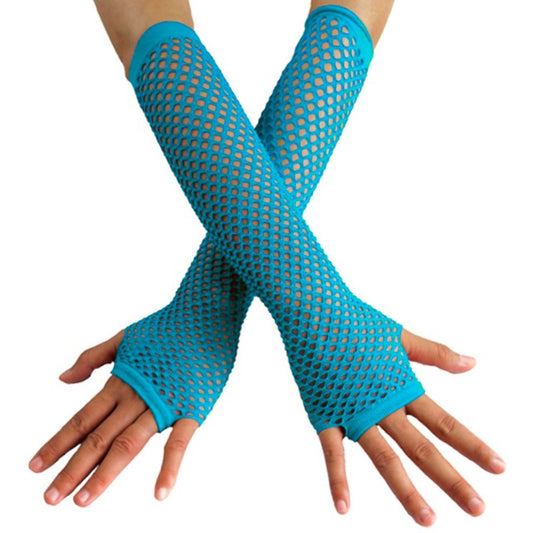 Luvas de Rede Compridas Azul-Claro