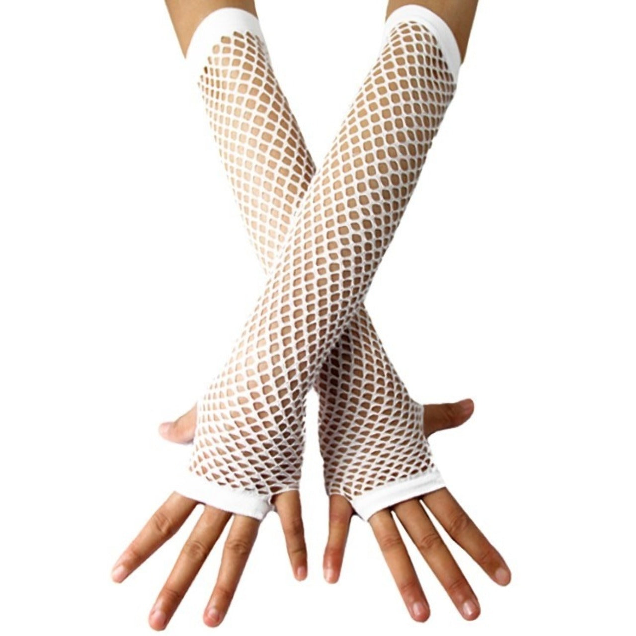 Luvas de Rede Compridas Brancas