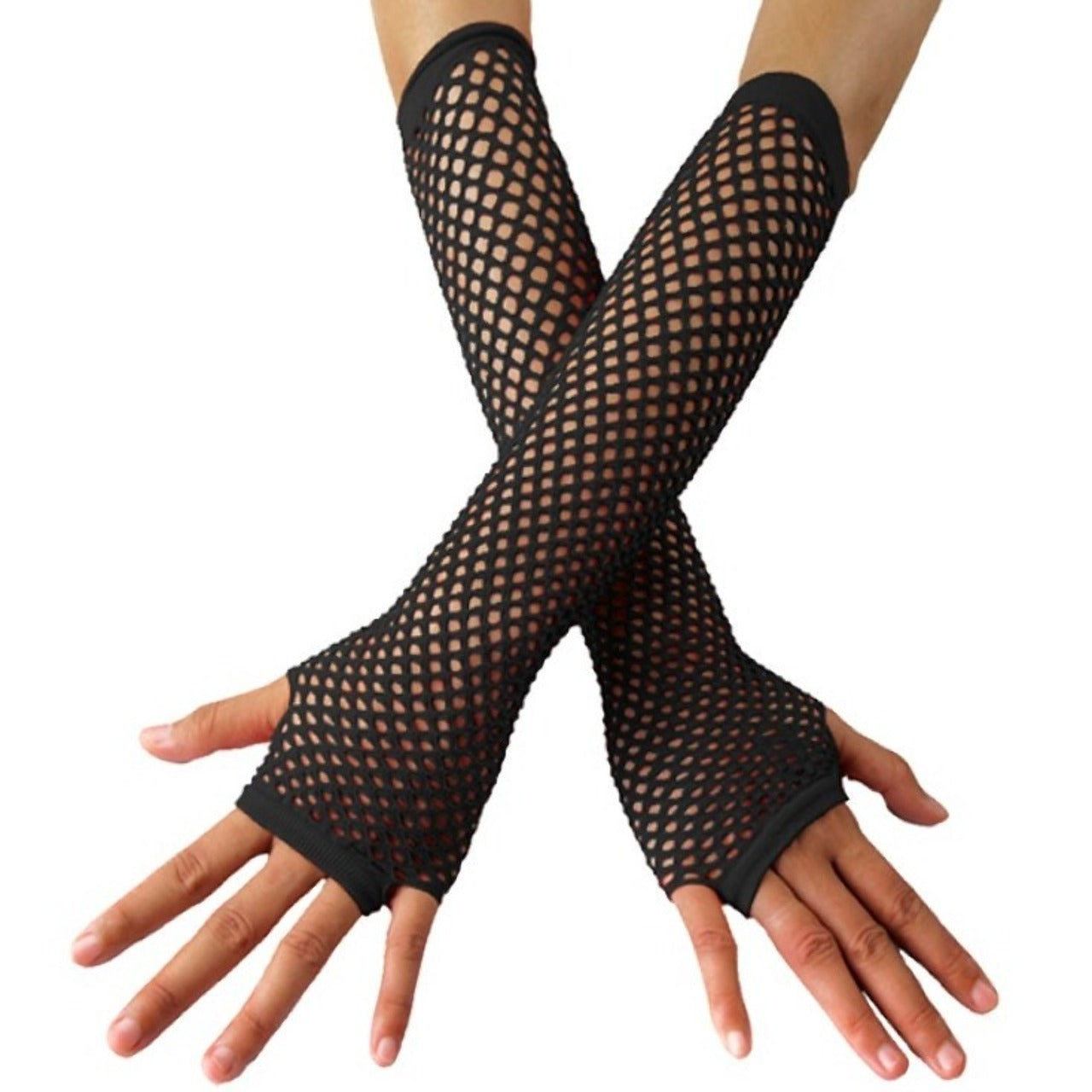 Luvas de Rede Pretas Compridas
