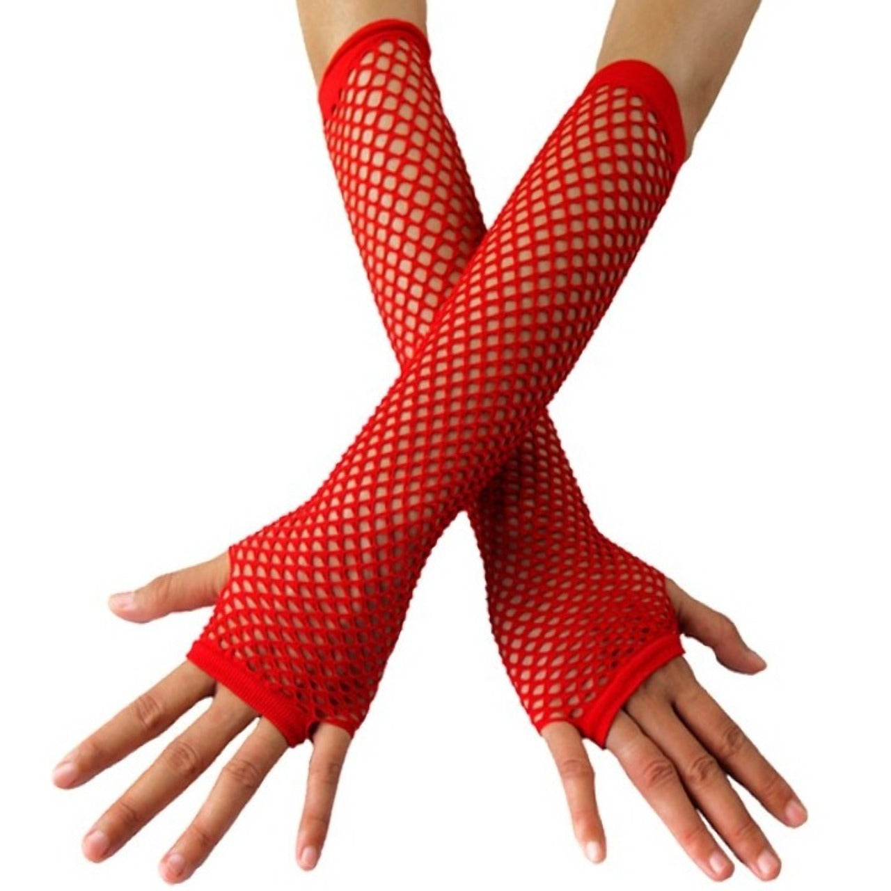 Luvas de Rede Vermelhas Compridas