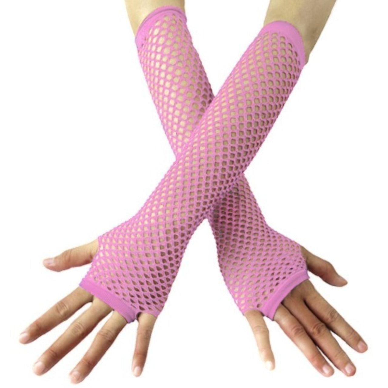 Luvas de Rede Compridas Cor Rosa