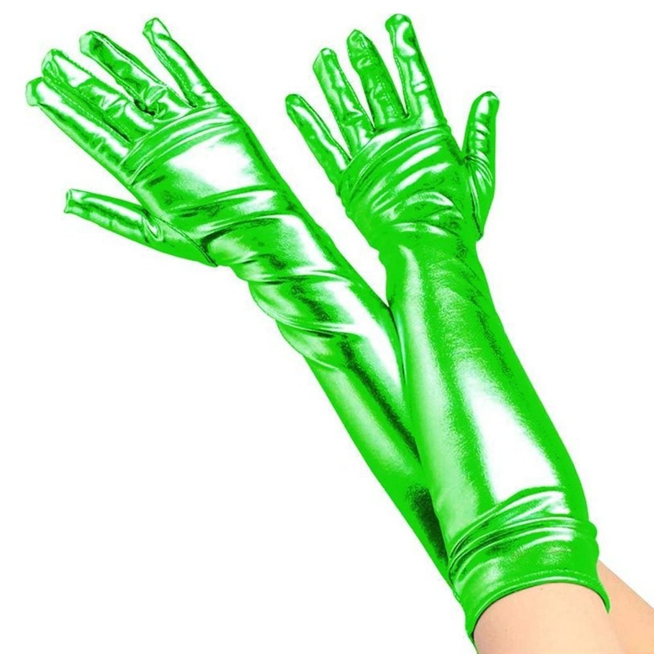 Luvas Longas Verdes Metálicas