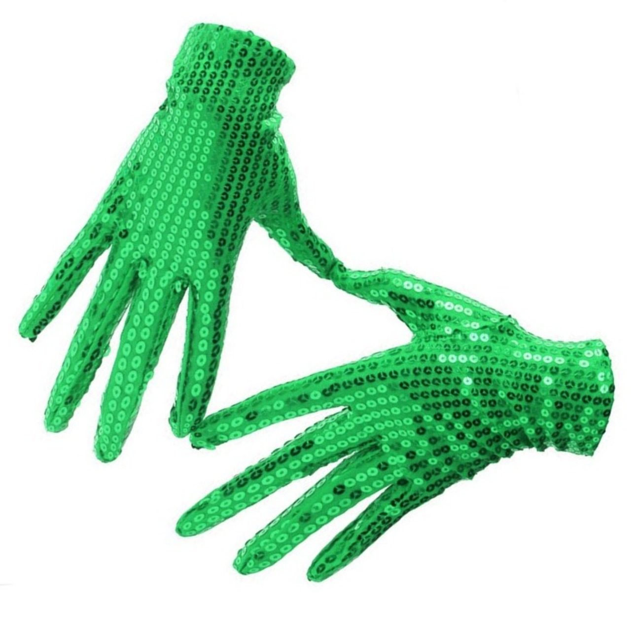 Luvas de lantejoulas verdes