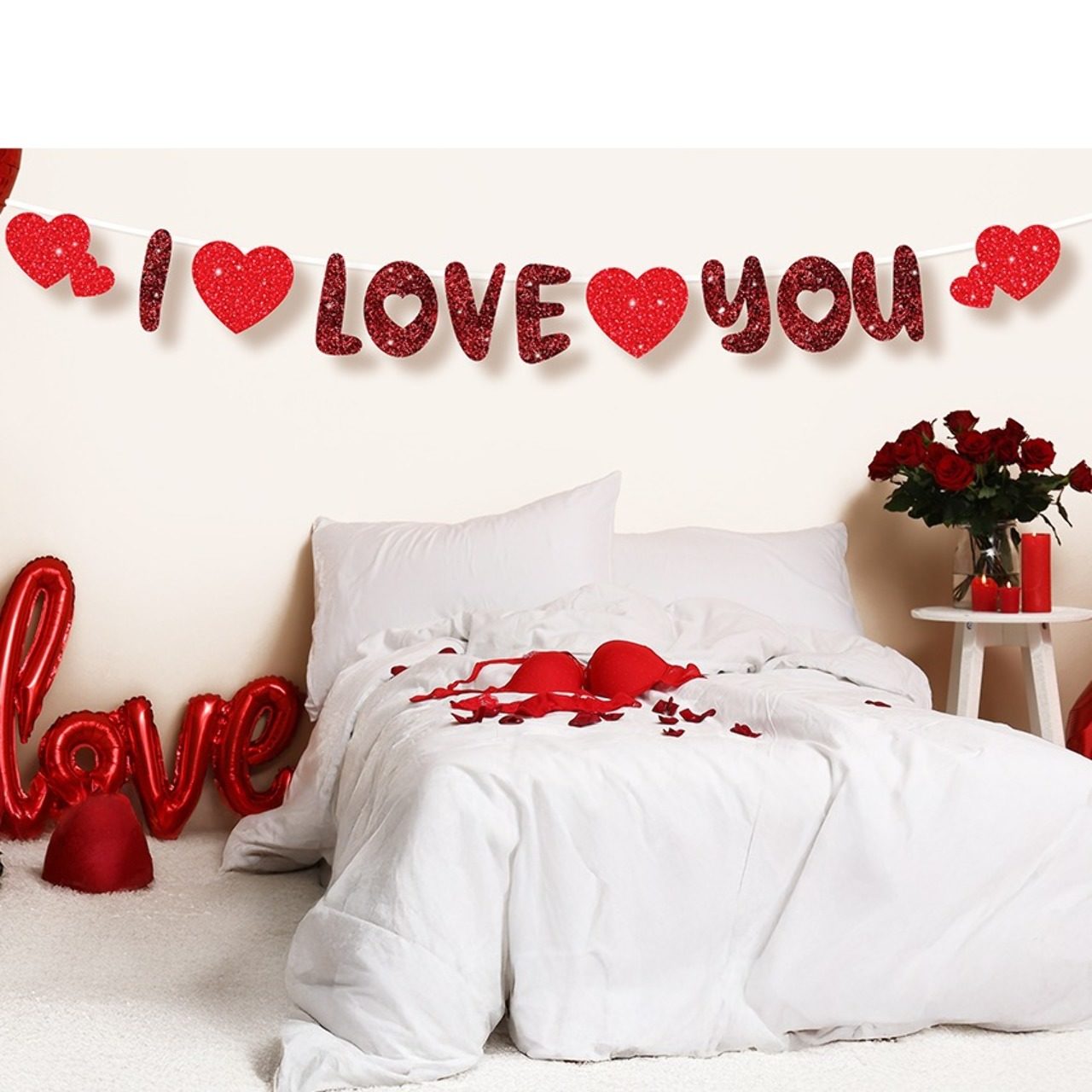 Grinalda de São Valentim "I Love You"
