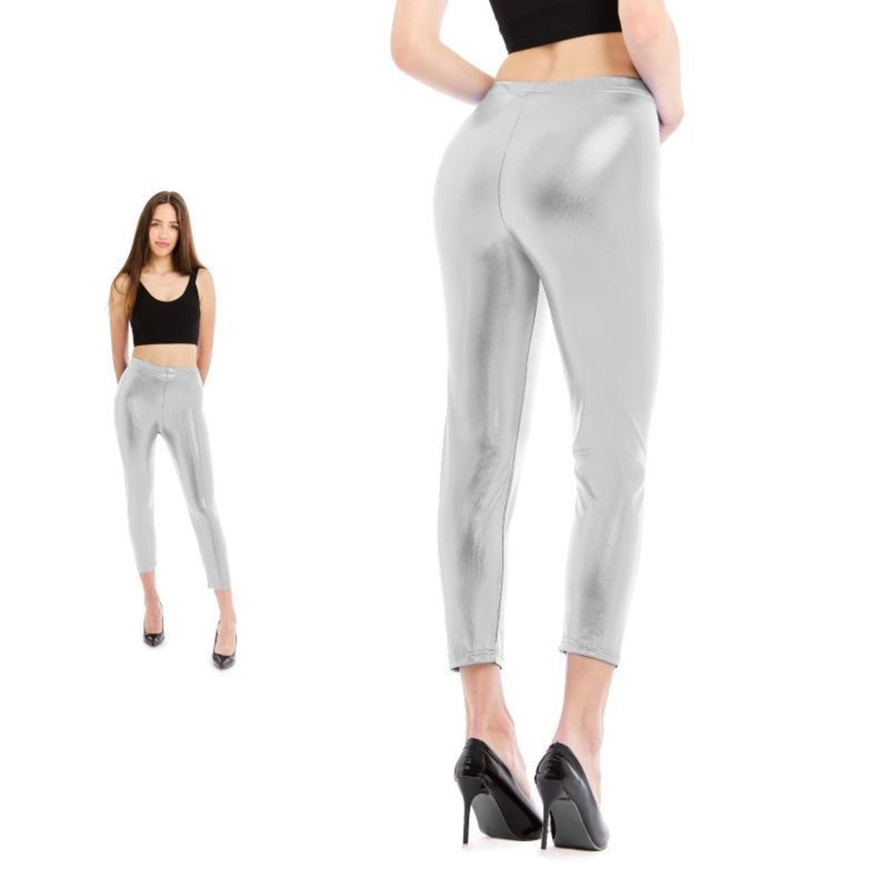 Leggings Prateadas Metalizadas para adulto