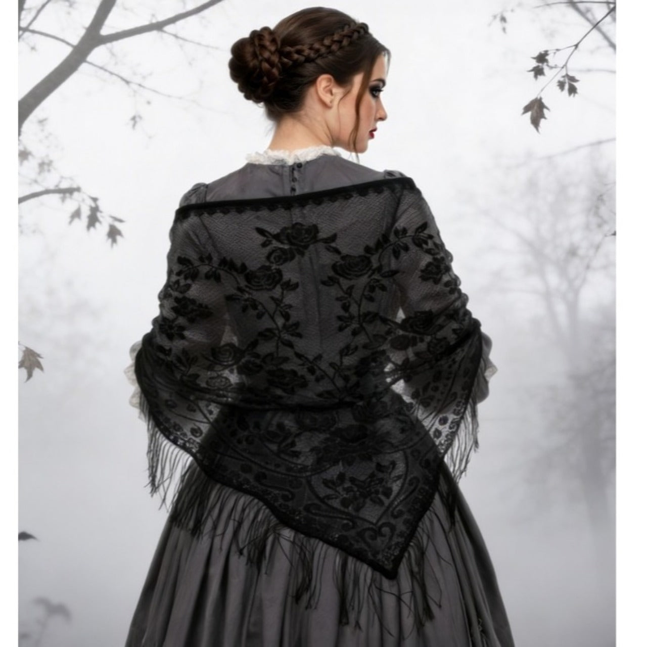 Xale de Renda Preto