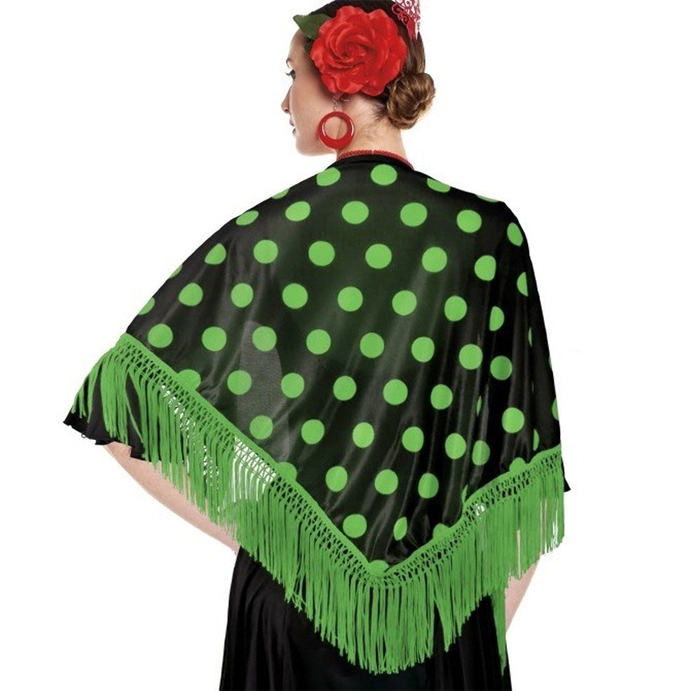 Xale de bolinhas verde