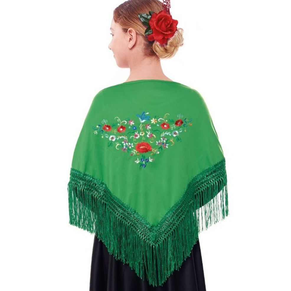 Xale infantil bordado verde