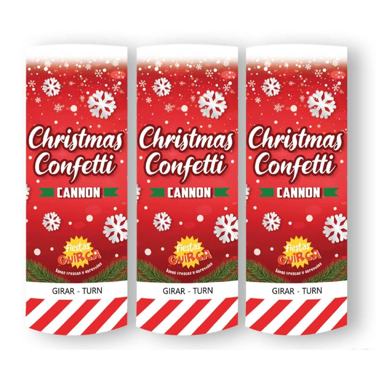 Pack 3 Canhões Confetti Flocos de Natal