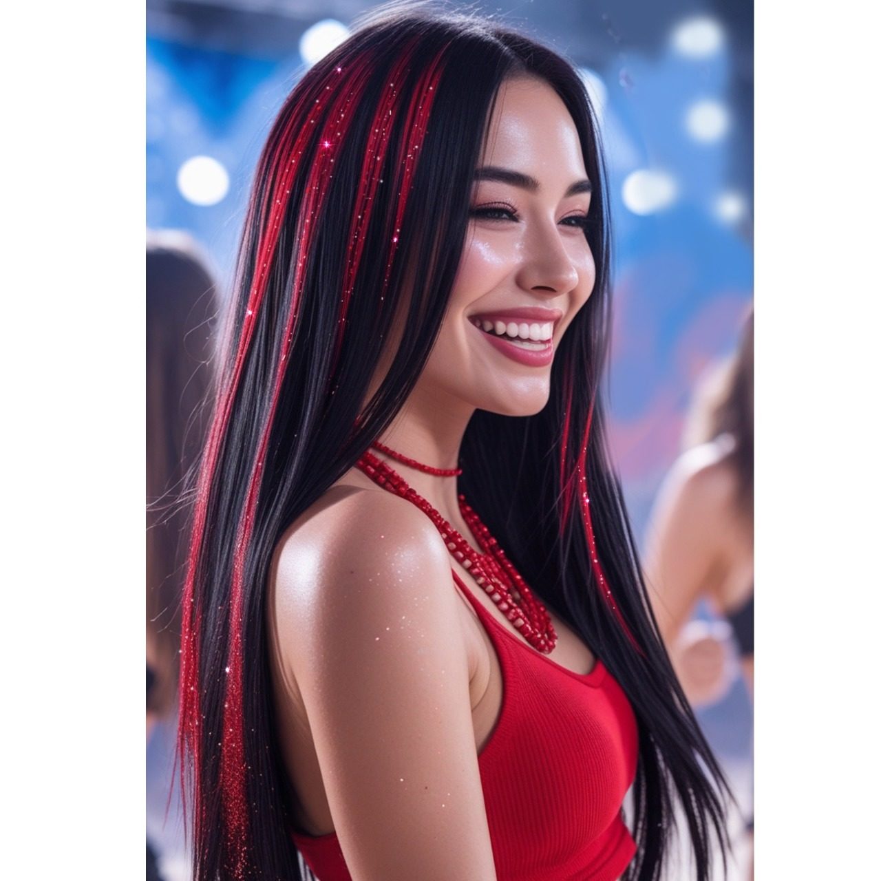 Pack de 3 Mechas Vermelhas Brilhantes
