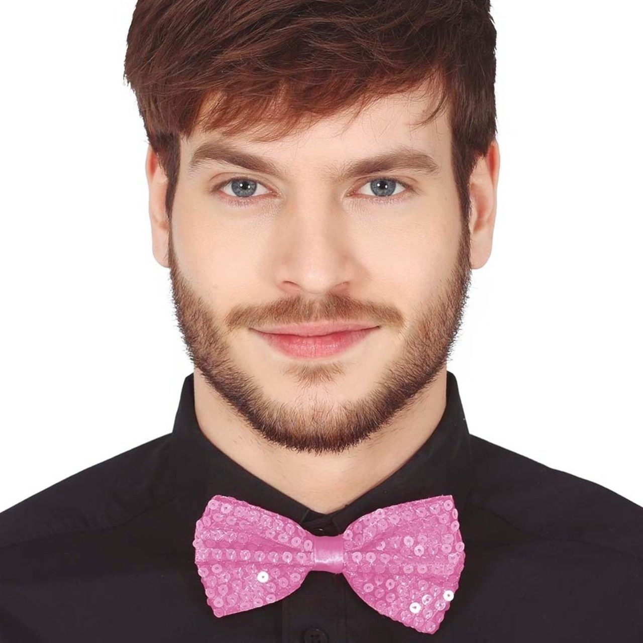 Laço Papillon Rosa com Brilhantes