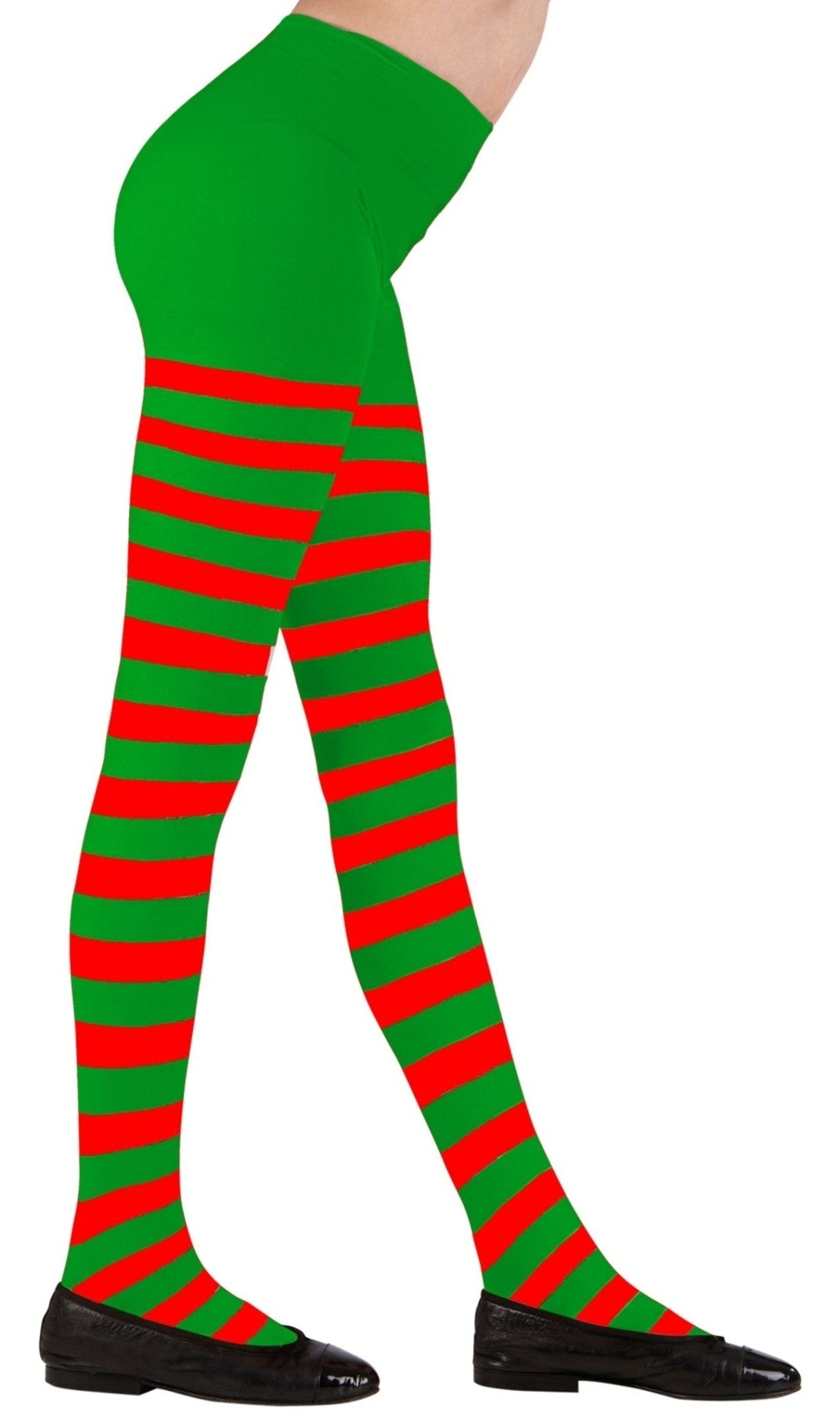 Collants Listrado Vermelho e Verde Deluxe infantil