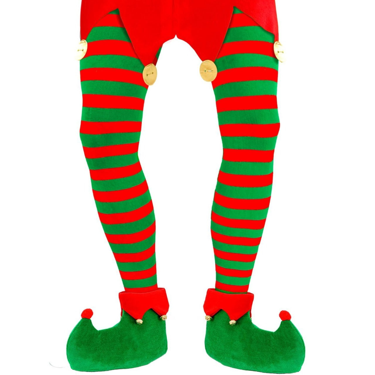 Collants Listrados Verdes e Vermelhos XL