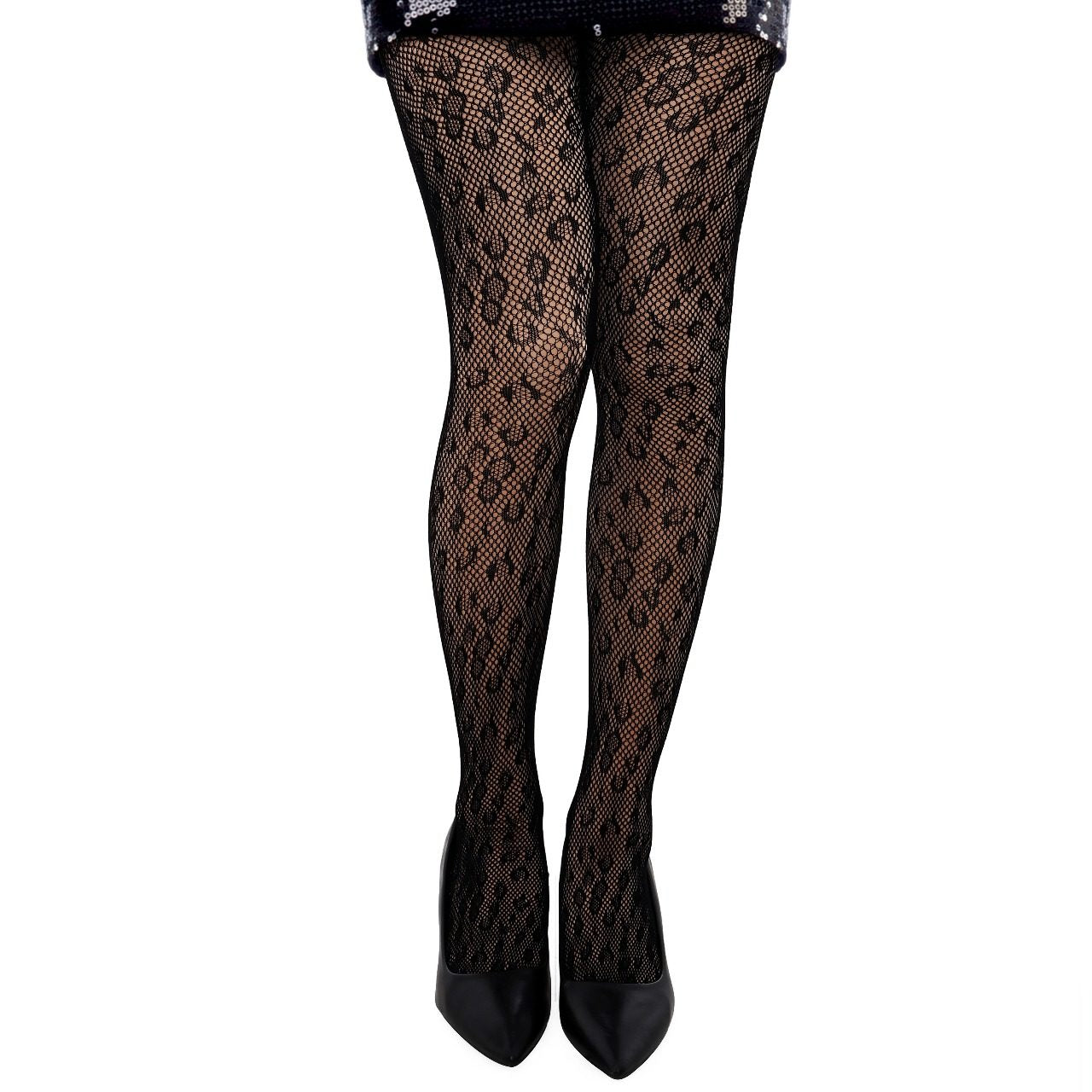 Collants de Rede Leopardo