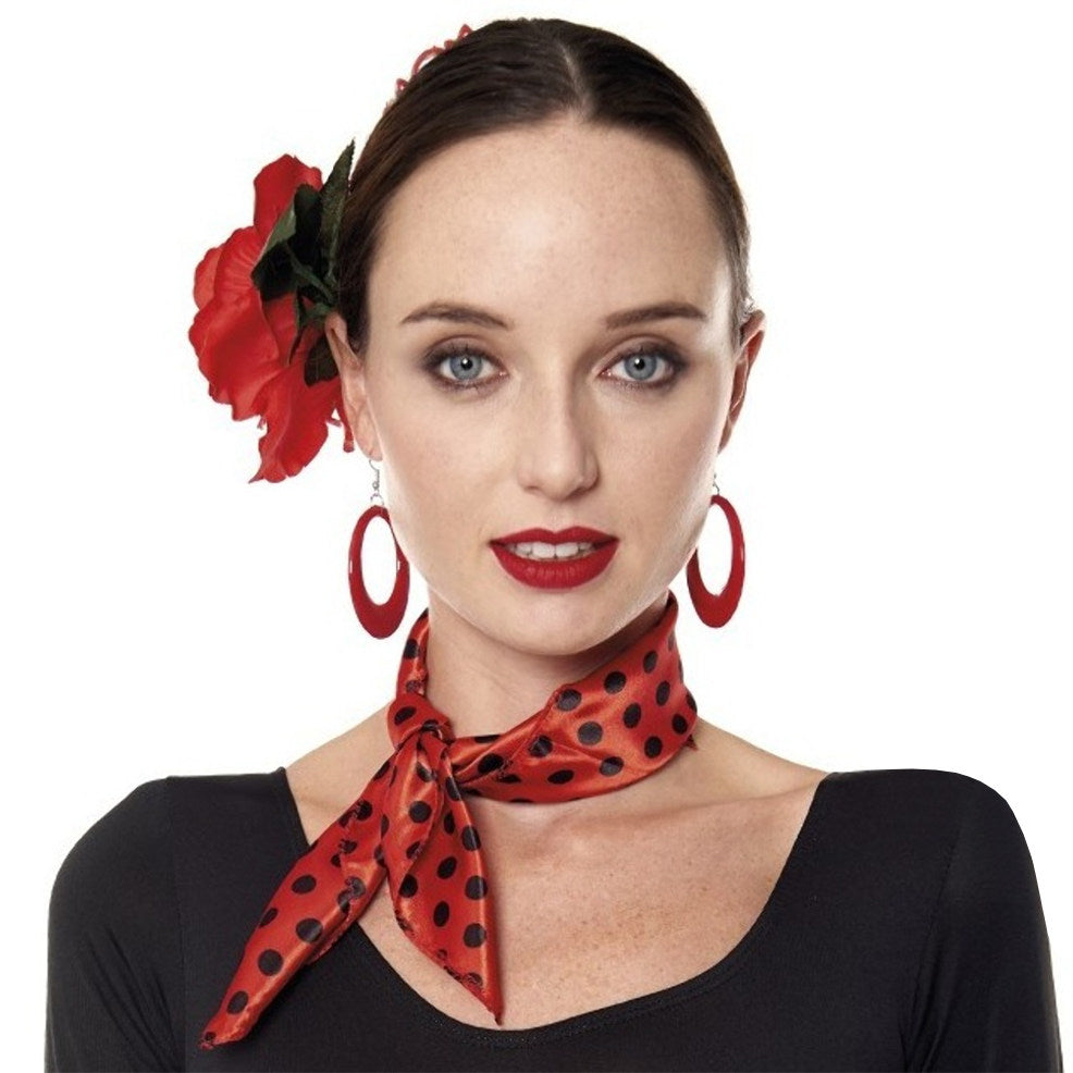 Lenço de Flamenco Vermelho com Bolinhas