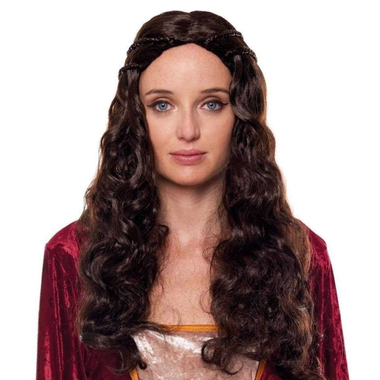 Peruca Castanha Medieval