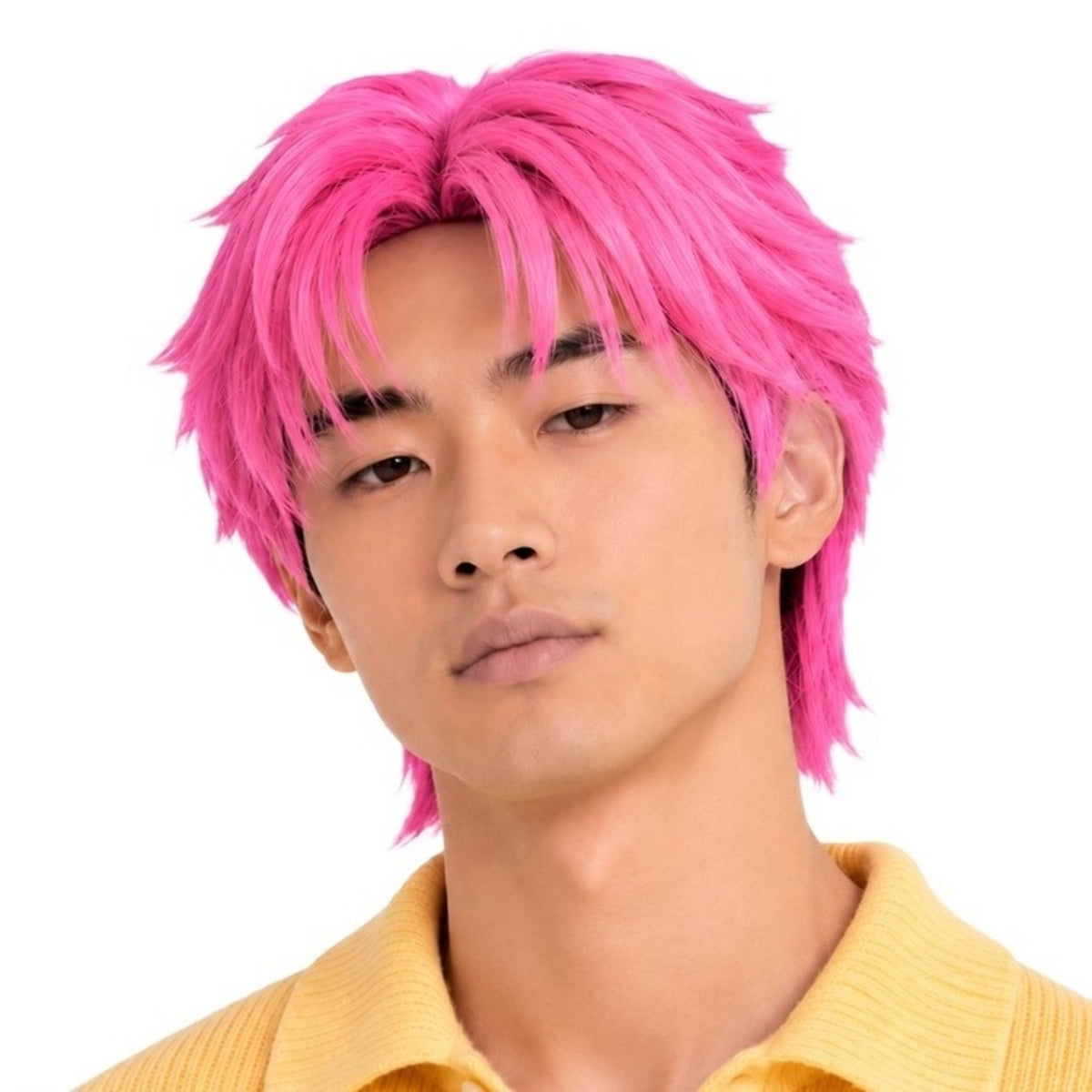 Peruca Demónio Cantor K-Pop Fúcsia