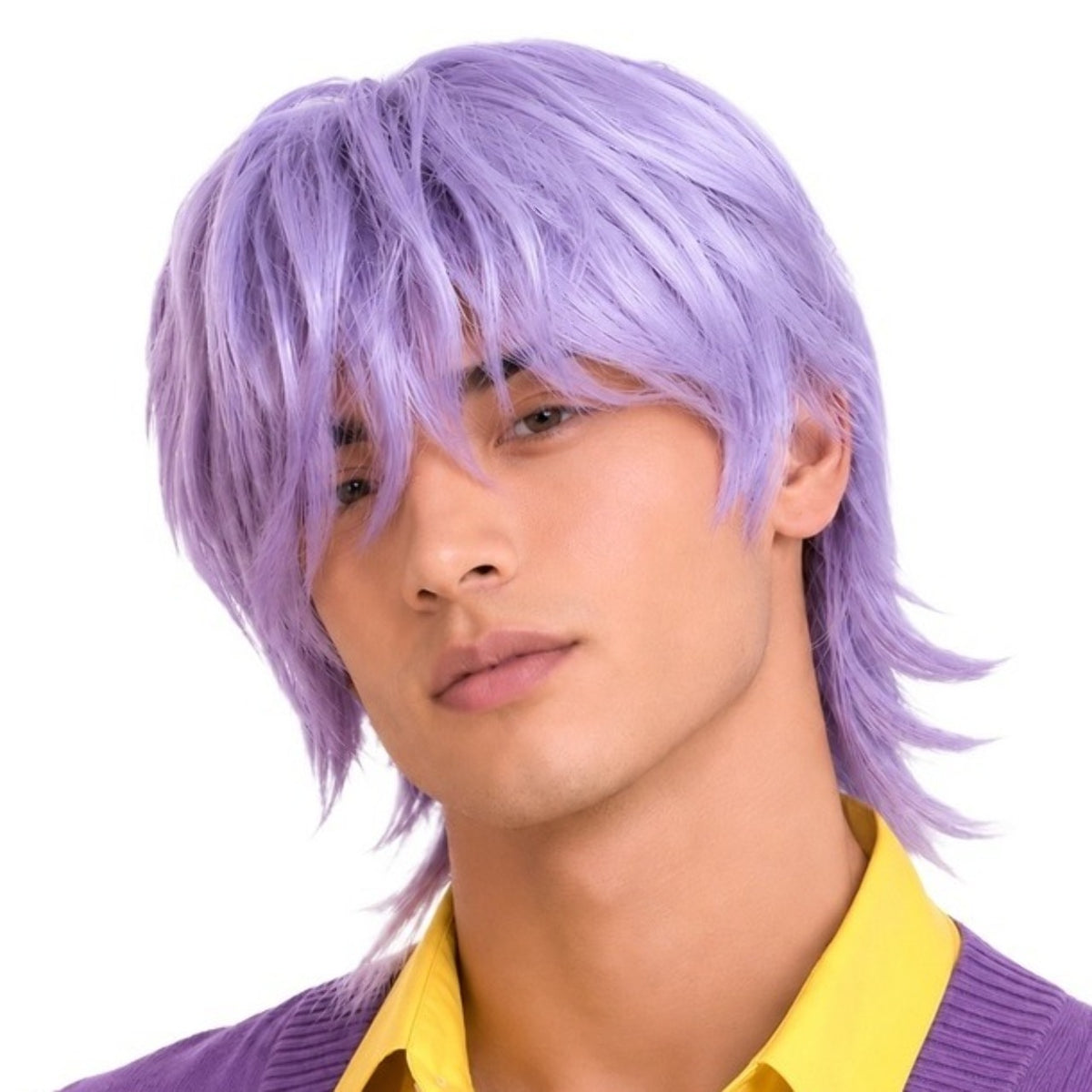 Peruca Demónio Cantor K-Pop Lilás