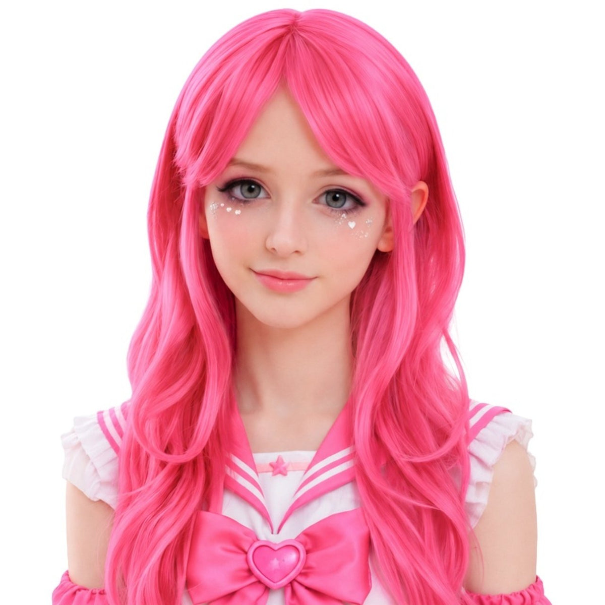 Peruca Fúcsia Longa Cosplay