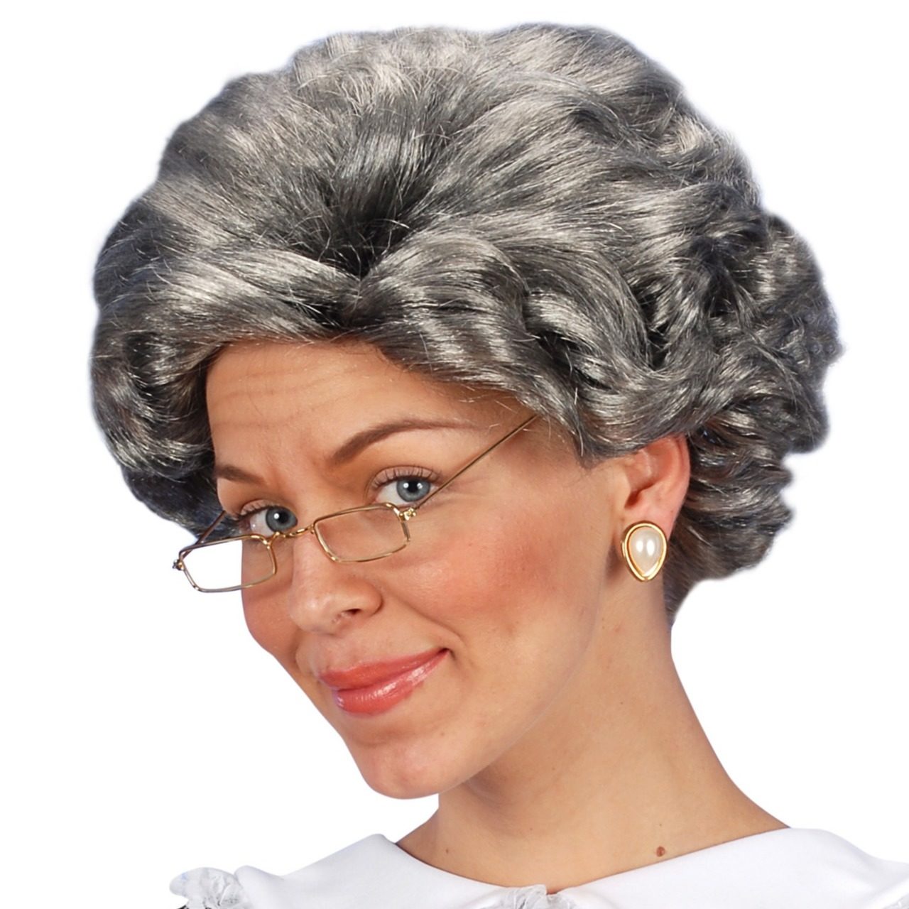 Peruca Velha Senhora Agatha Cinza
