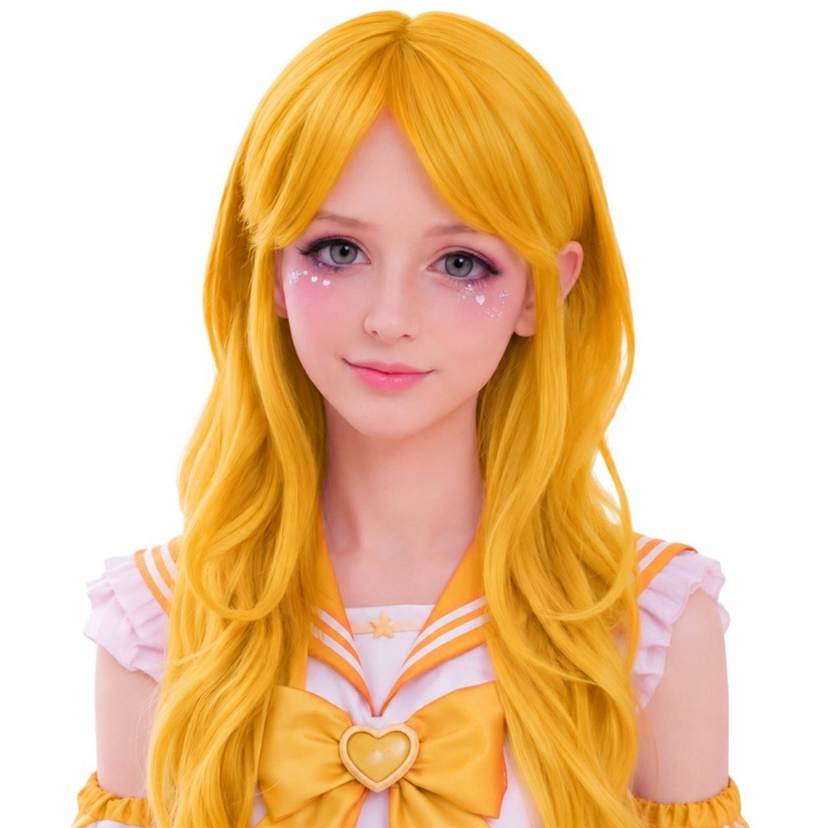 Peruca Laranja Longa Cosplay