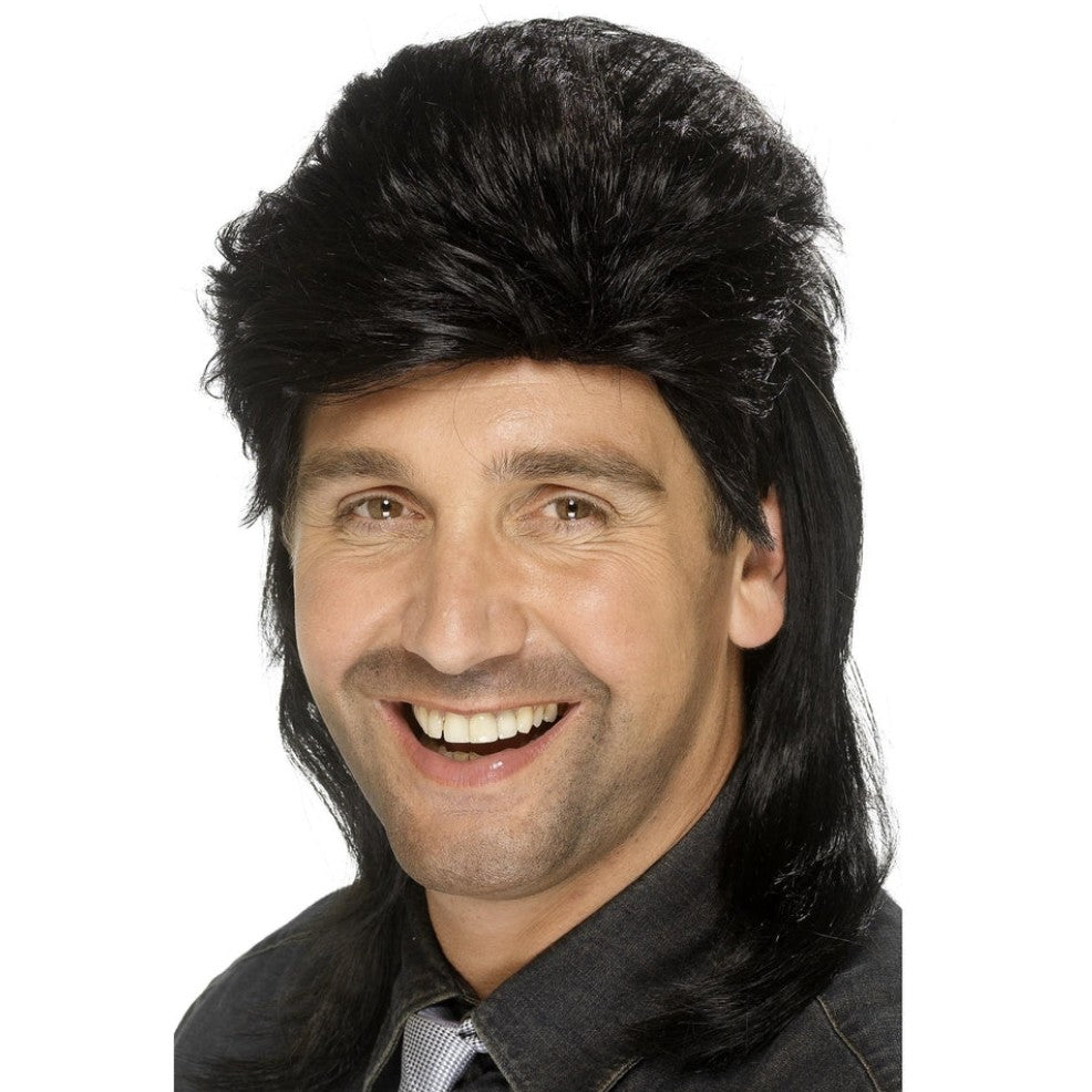 Parruca Preta Mullet Anos 81