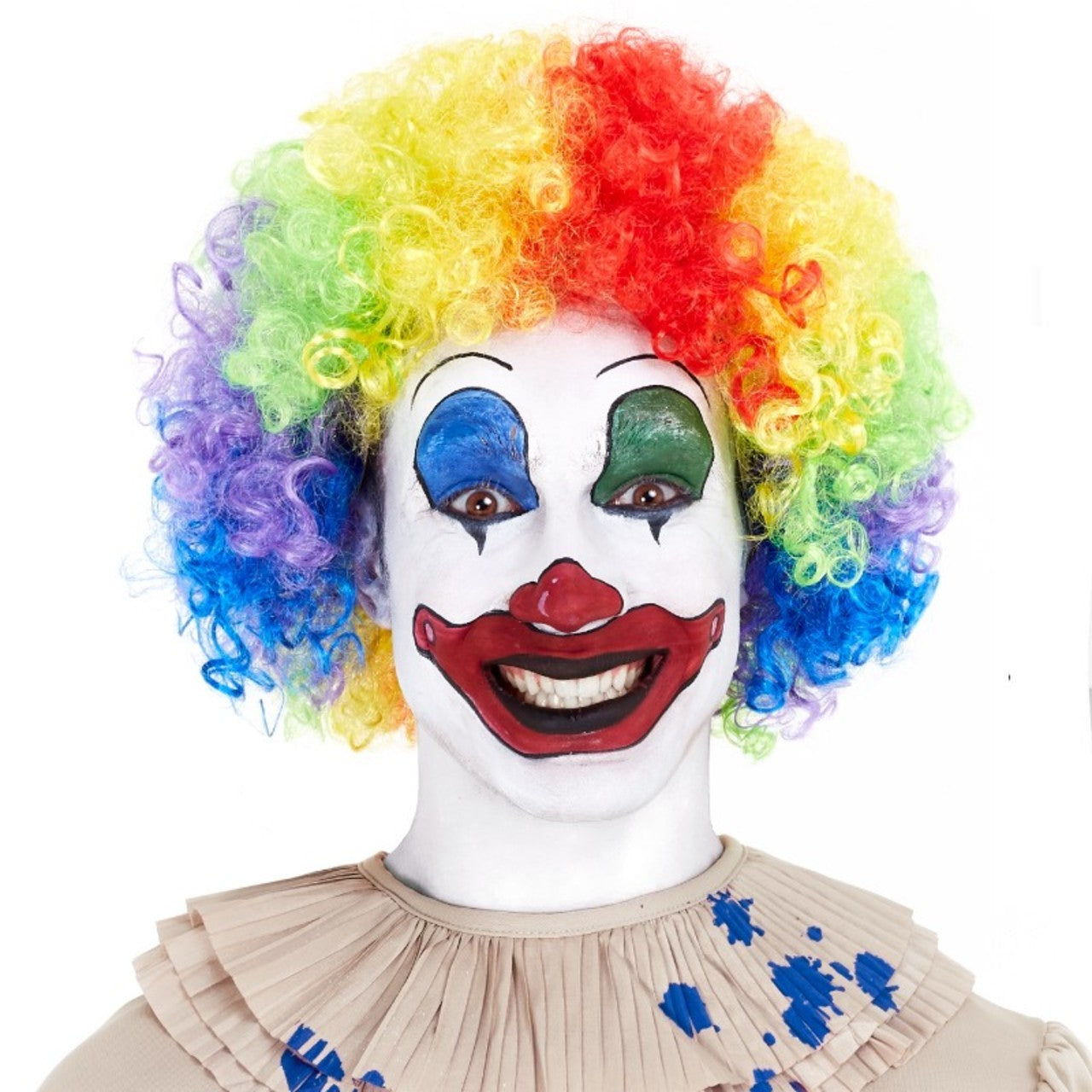 Peruca de Palhaço Multicolorida com Cachos
