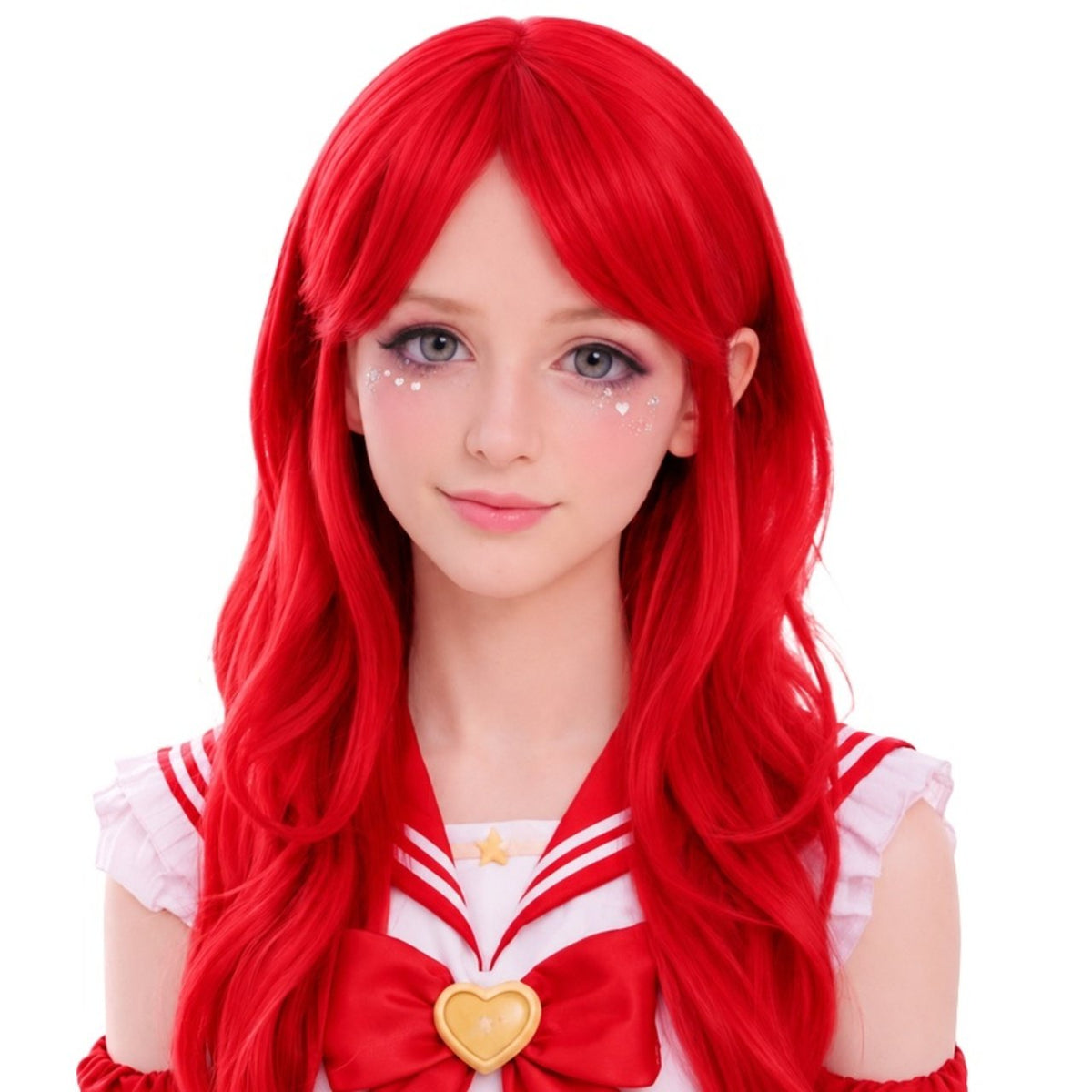 Peruca Vermelha Longa Cosplay