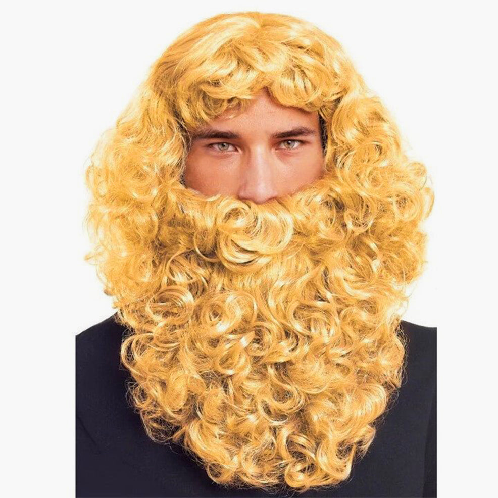 Peruca e Barba Loira Rey Mago Eco
