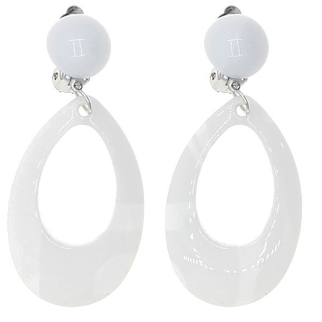 Brincos Ovais Flamenco Branco