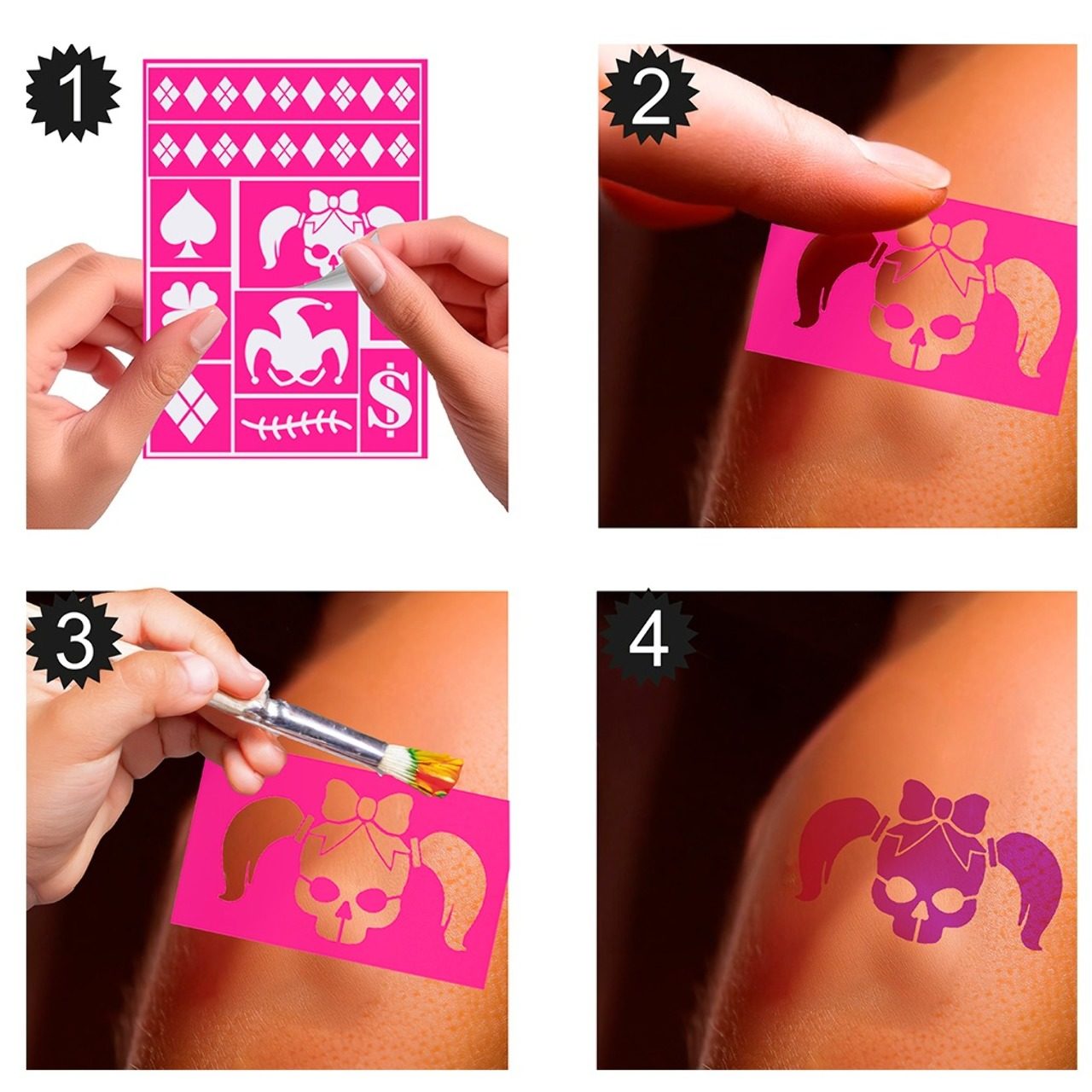 Stencil para Maquilhagem de Harley Quinn infantil