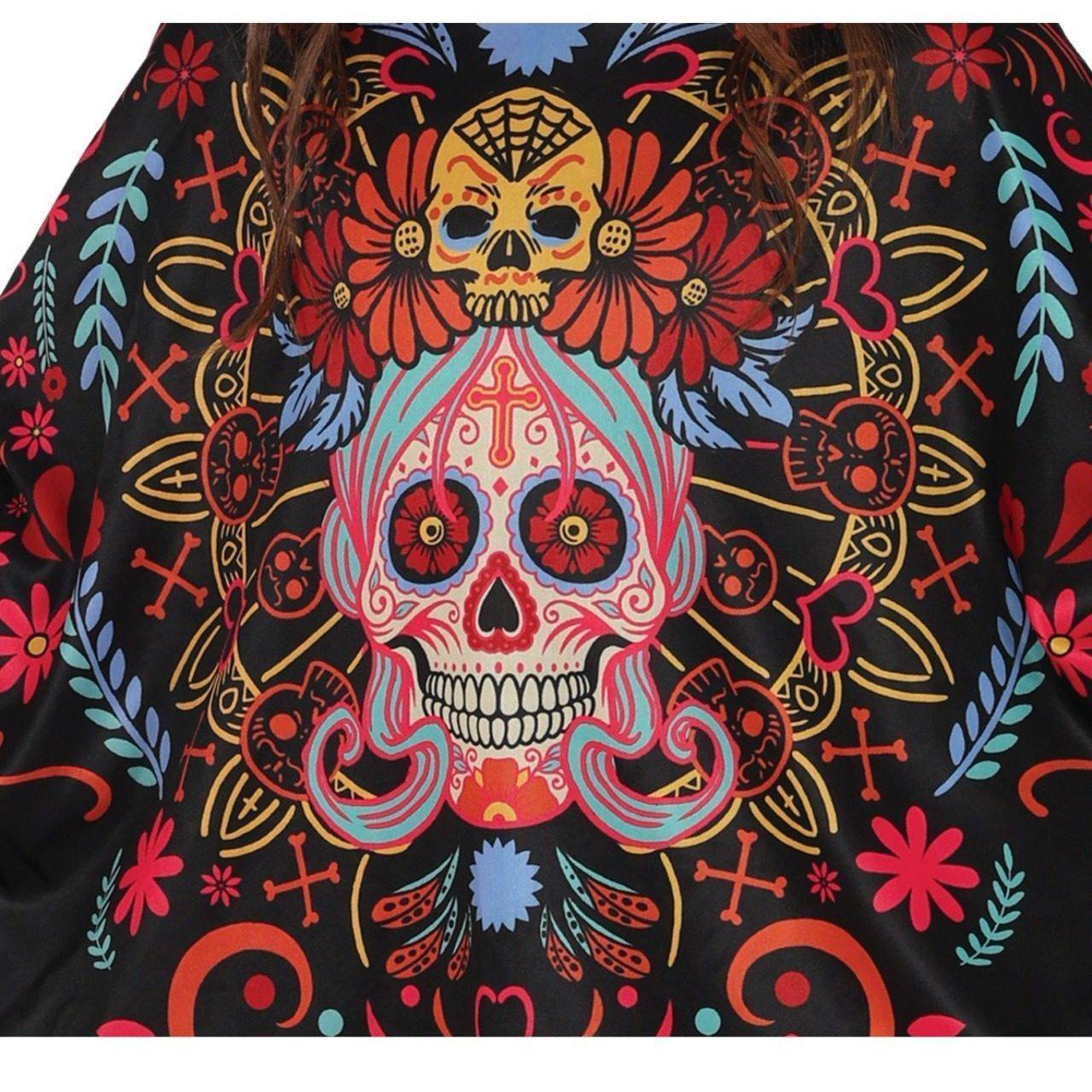 Poncho de Catrina Morte infantil