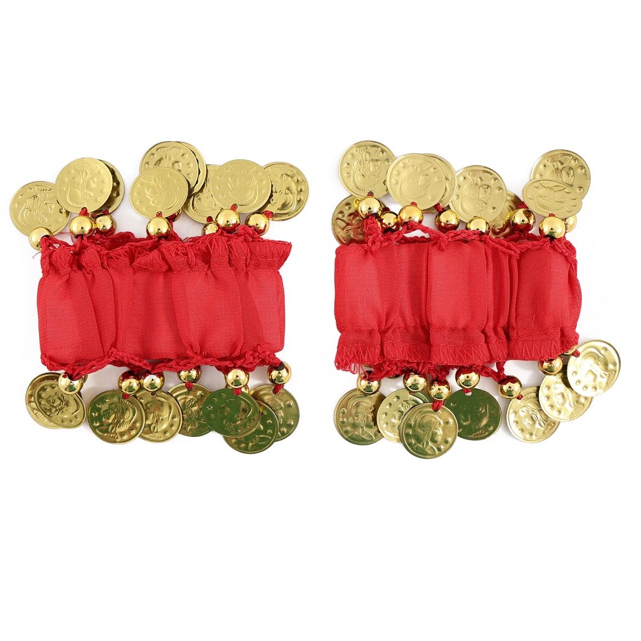 Pulseiras de Cigana Vermelhas com Moedas