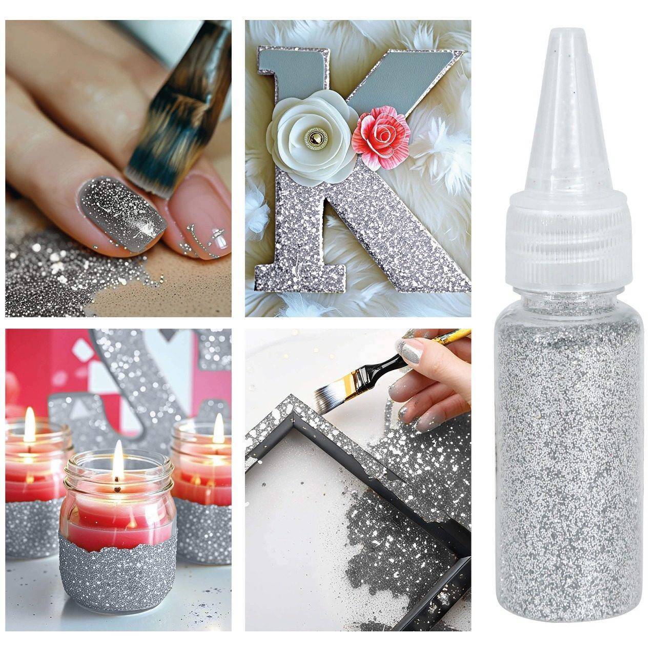 Purpurina Glitter Biodegradável Prateada