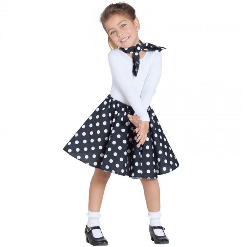 Conjunto Anos 50 Preto para meninas