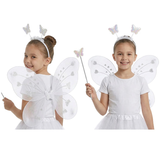 Conjunto de Fada Borboleta Branca